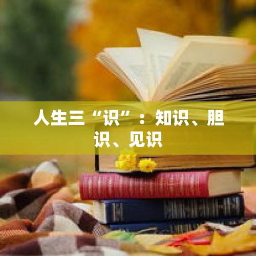 人生三“识”：知识、胆识、见识