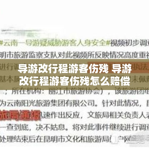 导游改行程游客伤残 导游改行程游客伤残怎么赔偿