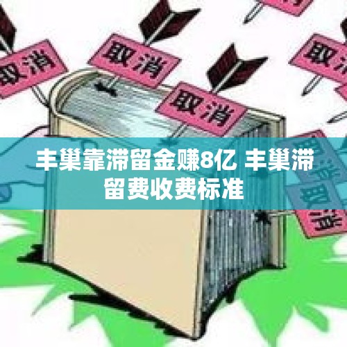 丰巢靠滞留金赚8亿 丰巢滞留费收费标准