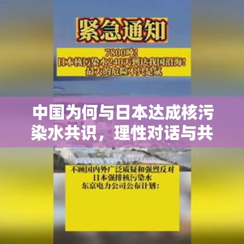 中国为何与日本达成核污染水共识，理性对话与共同应对的挑战