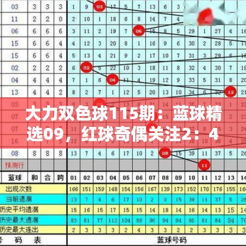 大力双色球115期：蓝球精选09，红球奇偶关注2：4