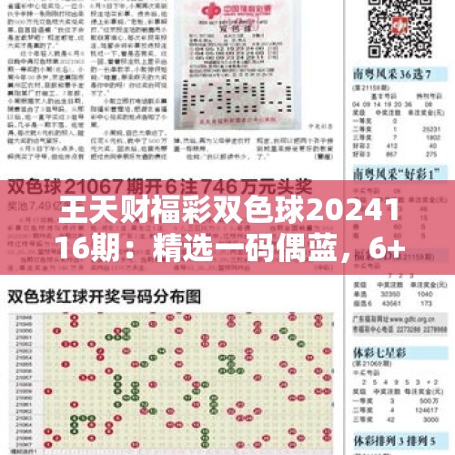 王天财福彩双色球2024116期：精选一码偶蓝，6+1单挑02