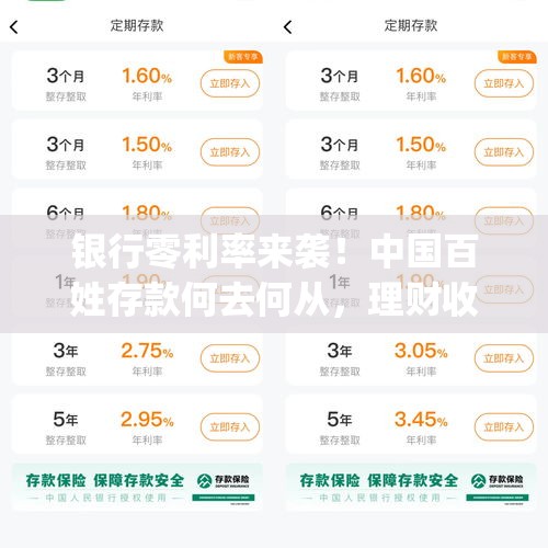 银行零利率来袭！中国百姓存款何去何从，理财收益翻倍秘诀！&amp;quot;