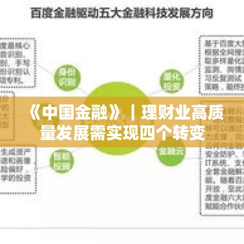 《中国金融》｜理财业高质量发展需实现四个转变