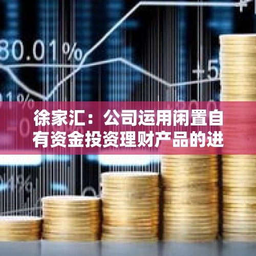 徐家汇：公司运用闲置自有资金投资理财产品的进展