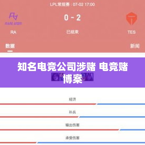 知名电竞公司涉赌 电竞赌博案