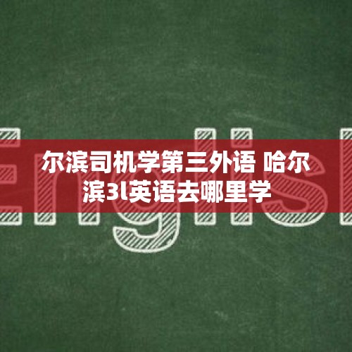 尔滨司机学第三外语 哈尔滨3l英语去哪里学