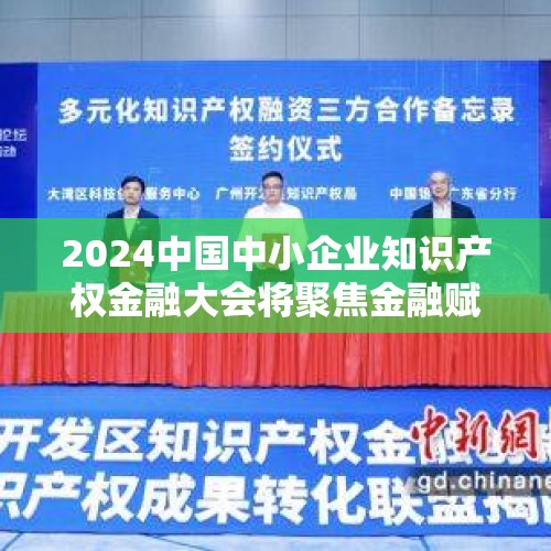 2024中国中小企业知识产权金融大会将聚焦金融赋能发展 - 今日头条