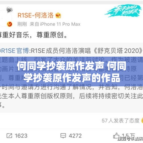 何同学抄袭原作发声 何同学抄袭原作发声的作品